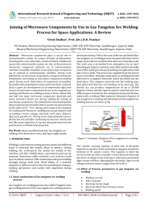 IRJET-Joining of Microwave Components by use in Gas Tungsten ARC Welding Process for Space Applications: A Review