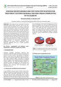 IRJET-A Review on Sustainable and Cost-Effective Wastewater Treatment Systems for Rural and Peri-Urban Communities up to 10,000 PE