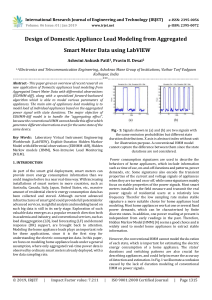 IRJET-Design of Domestic Appliance Load Modeling from Aggregated Smart Meter Data Using Labview