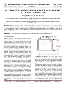 IRJET-A Review on Comparative Study of Design of Water Tank with IS3370-1965 and IS3370-2009