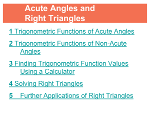 Acute Angles and Right Triangle