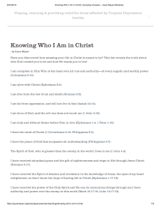 Knowing Who I Am in Christ   Everyday Answers - Joyce Meyer Ministries