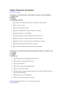 Chapter 9 Exercises and Answers