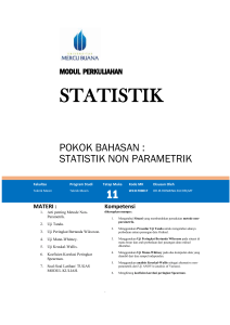 MATERI KULIAH 11 (SEBELAS) STATISTIK NON PARAMETRIK