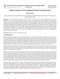 IRJET-A Review Paper on Air-Conditioner Works on Exhaust Gas