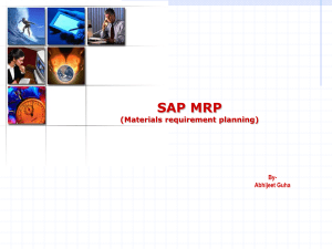 00-SAP MRP - Materials Requirements Planning
