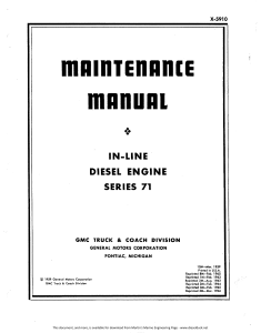 Detroit Diesel 671 truck engine shop manual