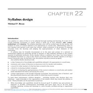 syllabus design