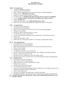 ELA Book Project Rubric: Middle School Grading Criteria