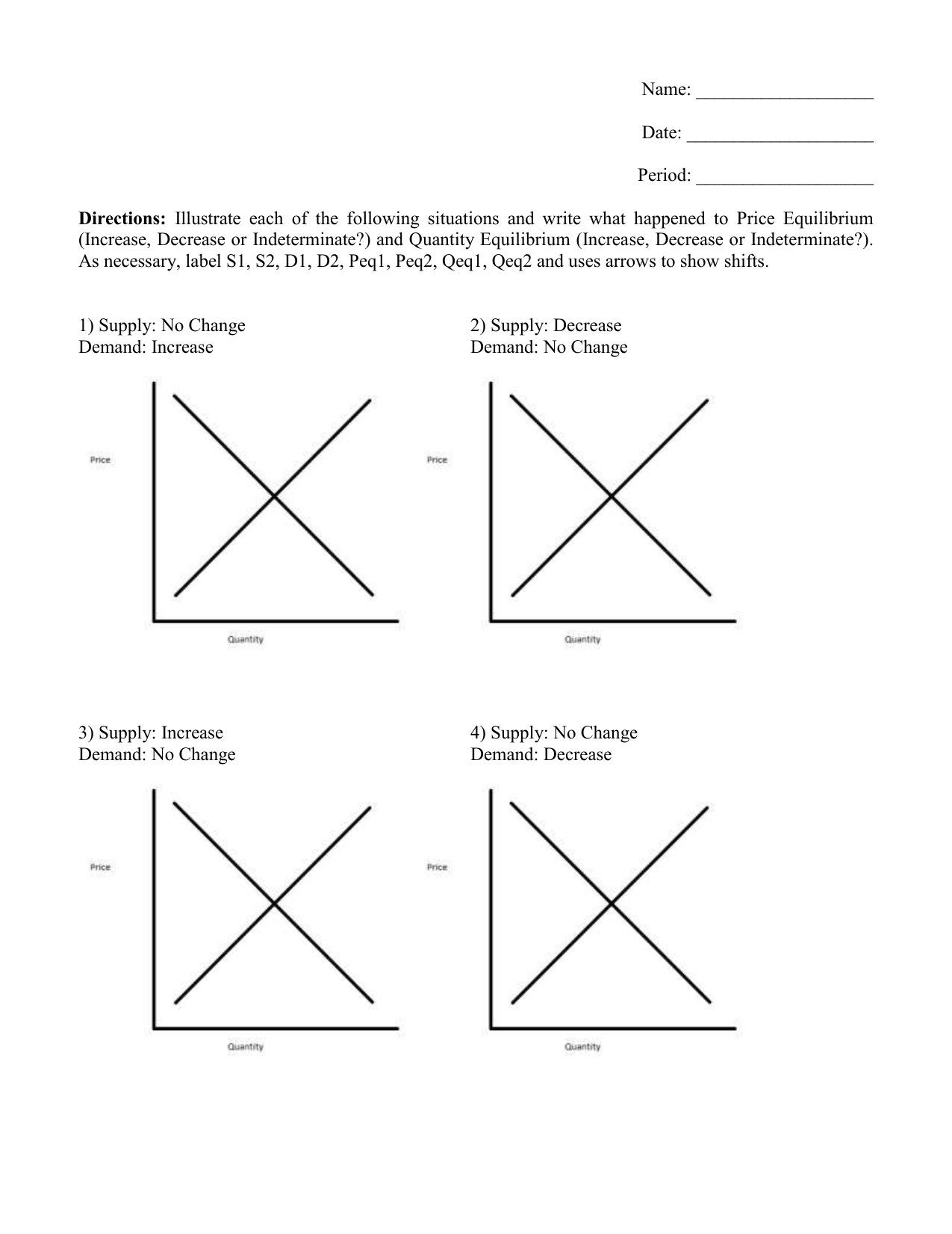 economics equilibrium worksheet answers