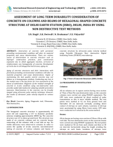 IRJET-    Assessment of Long Term Durability Consideration of Concrete on Columns and Beams of Hexagonal Shaped Concrete Structure at Delhi Earth Station (ISRO), Delhi, India by using Non Destructive Test Methods