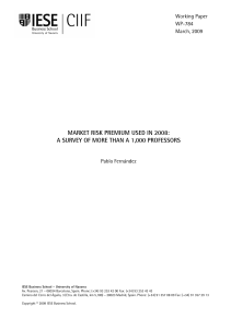 IESE - Pablo Fernandez - Market Risk Premium Used 2008