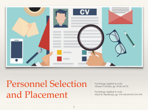 Personal Selection and Placement