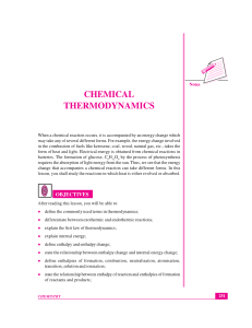 chemical thermodynamics and chemical equilibrium