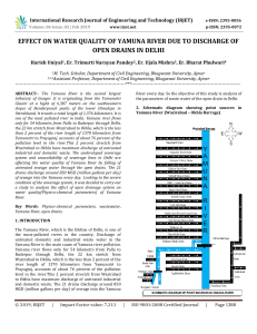 IRJET- Effect on Water Quality of Yamuna River due to Discharge of Open Drains in Delhi