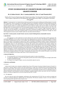 IRJET- Study on Behaviour of Concrete Beams Containing Granite Powder