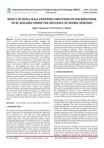 IRJET-Effect of Infill Wall Stiffness Variations on the Behaviour of RC Building under the Influence of Seismic Demands
