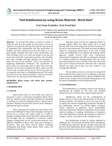 IRJET-    Soil Stabilization by using Waste Material - Brick Dust