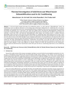 IRJET-    Thermal Investigation of Solid Desiccant Wheel based Dehumidification used in Air Conditioning
