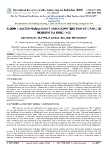 IRJET-Flood Disaster Management and Reconstruction of Damaged Residential Buildings