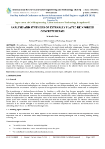 IRJET-Analysis and Synthesis of Extrnally Plated Reinforced Concrete Beams