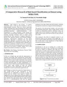 IRJET-A Comparative Research of Rule based Classification on Dataset using WEKA TOOL