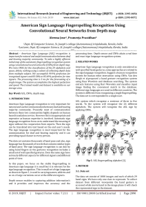 IRJET-    American Sign Language Fingerspelling Recognition using Convolutional Neural Networks from Depth Map