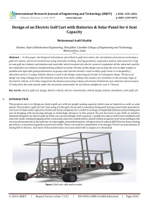IRJET-Design of an Electric Golf Cart with Batteries & Solar Panel for 6 Seat Capacity