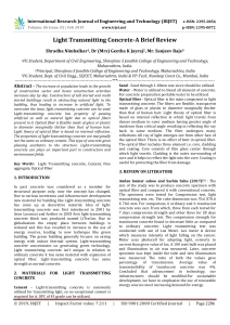 IRJET-Light Transmitting Concrete-A Brief Review