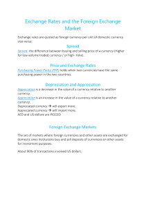 Exchange Rates and the Foreign Exchange Market