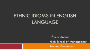 Ethnic idioms in English language