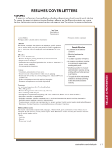 resume and cover letter examples