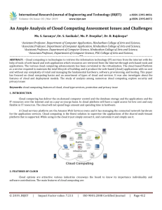 IRJET- An Ample Analysis of Cloud Computing Assessment Issues and Challenges