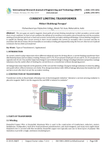 IRJET-Current Limiting Transformer