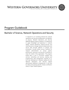 Bachelor of Science, Network Operations and Security  - WGU Program 