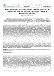 IRJET-    Flood Susceptibility Assessment through GIS-Based Multi-Criteria Approach and Analytical Hierarchy Process (AHP) in a River Basin in Central Greece