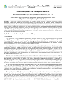 IRJET-Is there Any Need for Theory in Research?