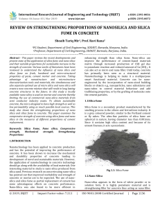 IRJET-Review on Strengthening Proportions of Nanosilica and Silica Fume in Concrete