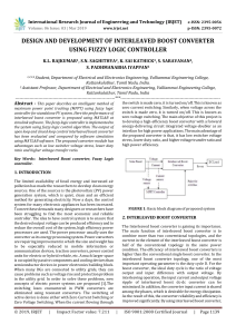 IRJET-Design and Development of Interleaved Boost Converter using Fuzzy Logic Controller