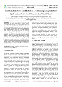 IRJET-Car Obstacle Detection and Pollution Level Tracing using Node MCU