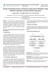 IRJET-    Design and Implementation of LNS based Approximate Multiplier using Mitchell’s Algorithm and Operand Decomposition