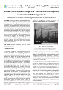 IRJET-    Performance Study of Modelling Urban Traffic Air Pollution Dispersion