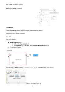 Simscape Fluids exercise 2018