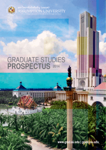 Graduate Studies Prospectus 2014 - Assumption University of Thailand 