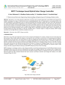 IRJET-    MPPT Technique based Hybrid Solar Charge Controller