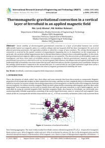 IRJET-Thermomagnetic-Gravitational Convection in a Vertical Layer of Ferrofluid in an Applied Magnetic Field