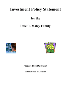 Dale C. Maley Family Investment Policy Statement