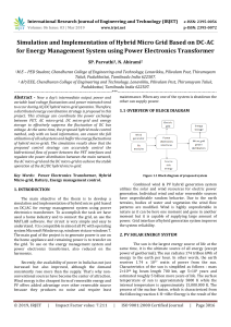 IRJET-Simulation and Implementation of Hybrid Micro Grid Based on DC-AC for Energy Management System using Power Electronics Transformer