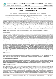 IRJET-Experimental Investigation on Self Healing Geopolymer Concrete