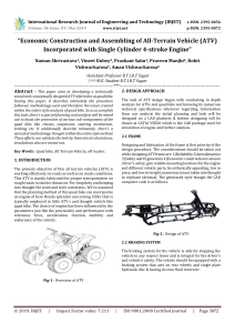 IRJET-Economic Construction and Assembling of All-Terrain Vehicle (ATV) Incorporated with Single Cylinder 4-stroke Engine
